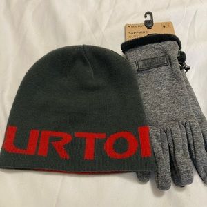 Set of Burton cap and gloves